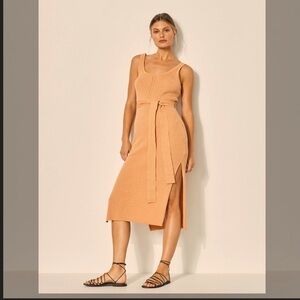 Kivari Arizona Rib Midi Dress – Tangerine